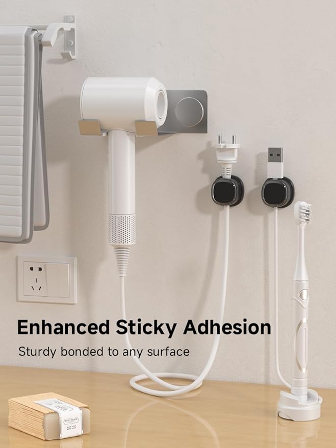 9 Pack Cord Organizer, Spring Cable Management, Adhesive Cute Cable Holder Clips - Image 6
