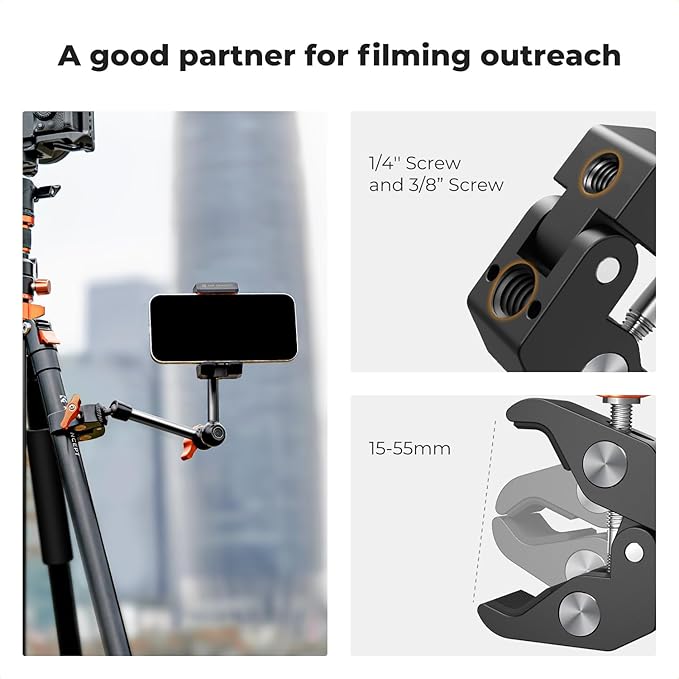 K&F CONCEPT 9.8" Magic Arm Clamp Kit - Image 5