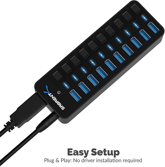 SABRENT 10-Port 60W USB 3.0 Hub - Image 3