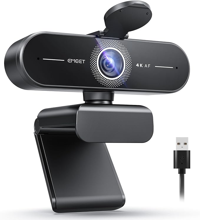 EMEET C60E 4K Webcam for Streaming & Gaming – PDAF Autofocus, Dual Mics by EMEET