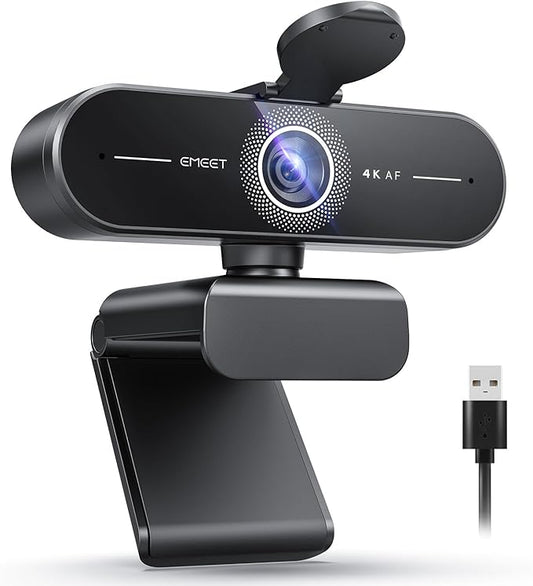 EMEET C60E 4K Webcam for Streaming & Gaming – PDAF Autofocus, Dual Mics by EMEET