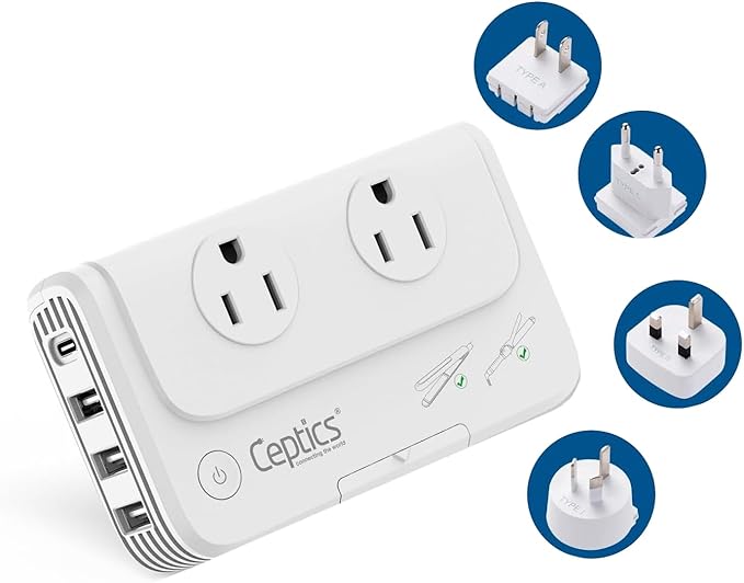 Ceptics 200 W Voltage Converter, Convert 220 V to 110V by Ceptics