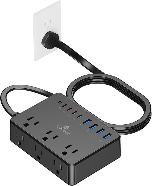 Kakyanill 100W Power Strip, 6 AC Outlets 8 USB Ports by kakyanill