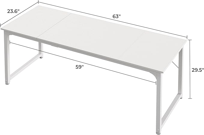 Huuger Computer Desk, 63 Inch Office Desk, Gaming Desk - Image 3
