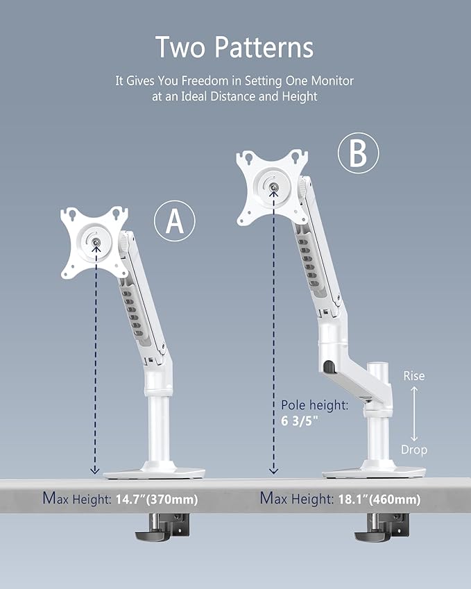 Ergounion Single Monitor Arm Desk Mount, Holds Screens up to 40 Inches and 25 - Image 8