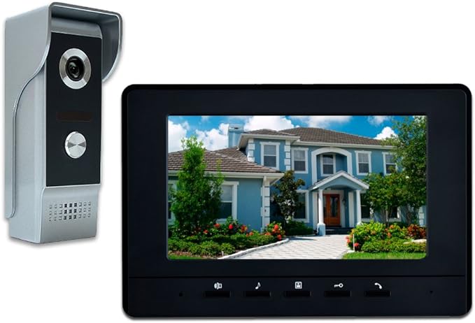 AMOCAM Wired Video Intercom System, 7 Inches Video Doorbell Door Phone System by AMOCAM