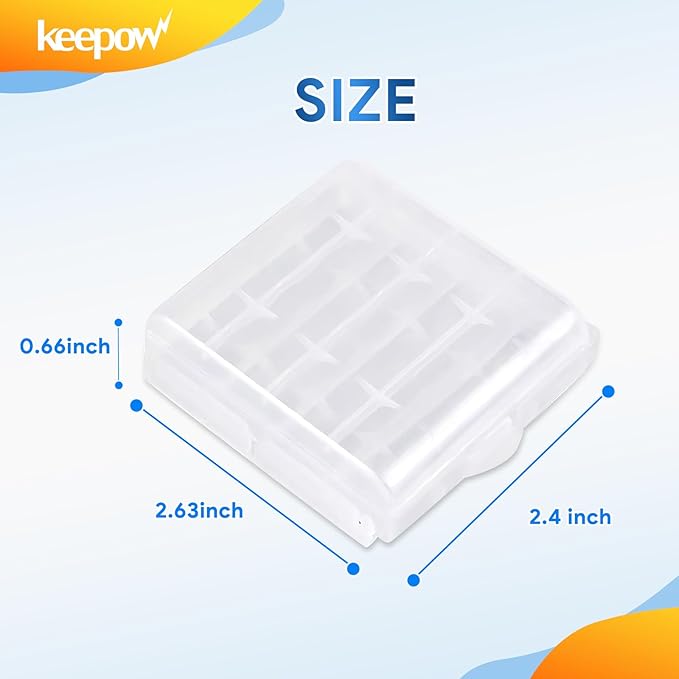 KEEPOW 4 Pcs AA/AAA Battery Storage Case Holder Box - Image 6