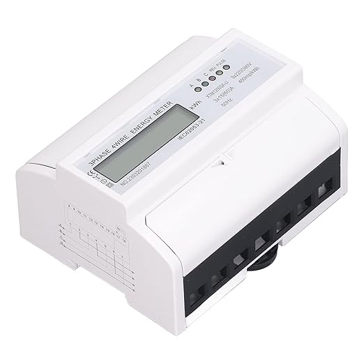 Energy Meter 3 Phase Electricity Usage Monitor LCD Display DIN Rail Mounting - Image 2