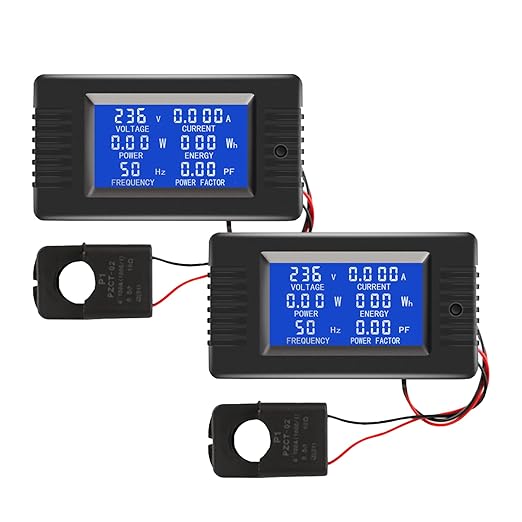 2 Pieces AC Current Voltage Amperage Power Energy Panel Meter LCD Digital by MORNINGGROUP