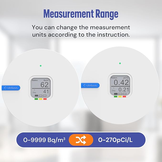 LifeBasis Radon Detector for Home, Portable E-Ink Display Radon Meter - Image 7