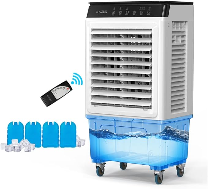 ROVSUN 2300CFM Portable Air Cooler, 7.9Gal/30L Evaporative Swamp Cooler by ROVSUN