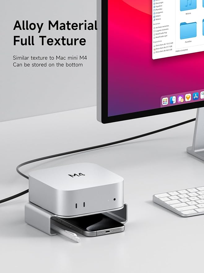 Hagibis Mac mini M4 Stand Aluminum Alloy Mount - Image 4