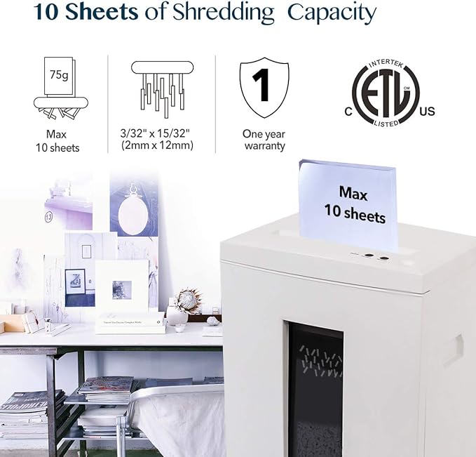 WOLVERINE 10-Sheet Super Micro Cut High Security Level P-5 Heavy Duty - Image 2