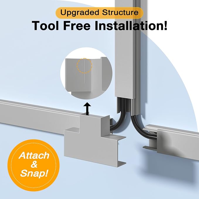 Delamu 157in Cord Hider, Cord Cover Wall Cable Management, Paintable Wire Cover - Image 2