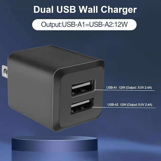 USB Wall Charger, Charger Block，Dual Port USB Cube Chargers，Power Adapter - Image 3