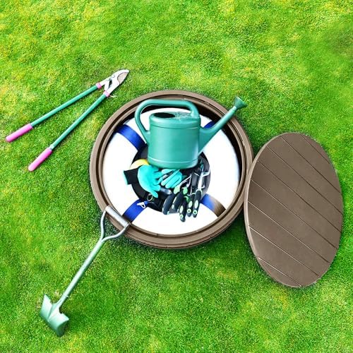 yitahome 33 gallon round deck box, close-up detail