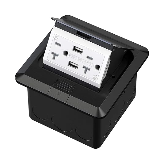 KYHSHJ 4.8A USB Chargers Pop Up Floor Waterproof Electrical Outlet Receptacle by KYHSHJ