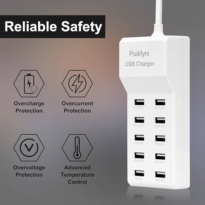 2 Pack 10-Ports USB Charger Station, Power Strips - Image 7