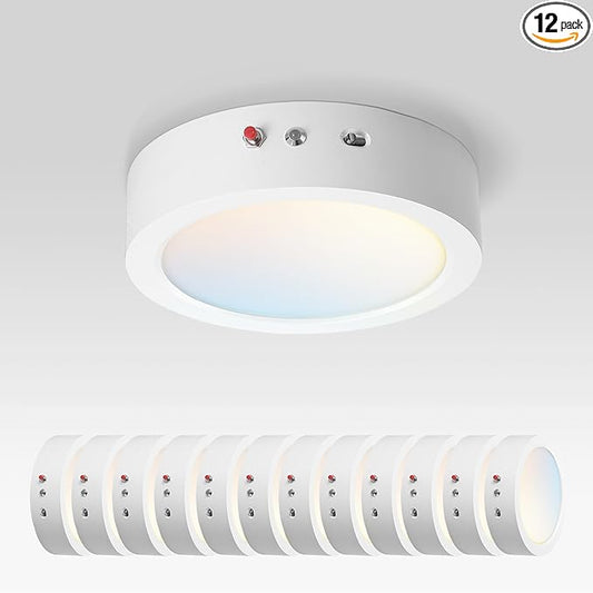ASD LED 7" Round Flush Mount Ceiling Light Fixture, Low Profile Surface by ASDLightingCorporation