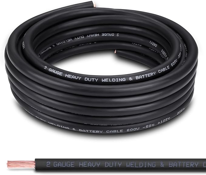 Shirbly 2 Gauge Battery Cable, 30FT Black 2 AWG Pure Copper Wire Welding Cable by Shirbly