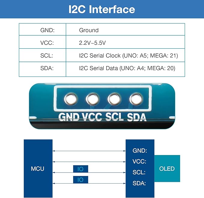 Weewooday 5 Pieces 0.96 Inch OLED Module 12864 128x64 Driver IIC I2C Serial - Image 5
