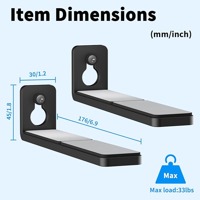 suptek Universal Soundbar Wall Mount Shelf – Wall Mount Bracket - Image 8