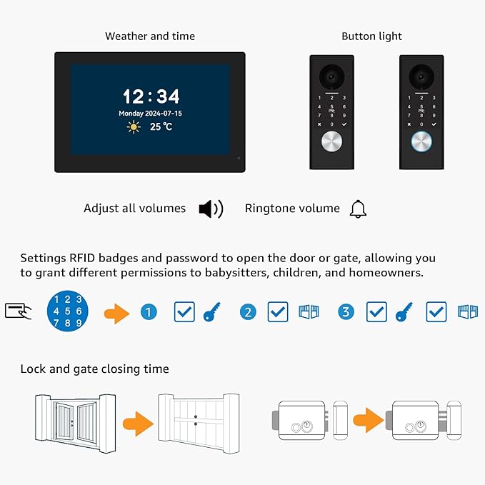 KeonBell Video Door intercom 2-Wired, doorbell withCamera, Full HD Camera - Image 6