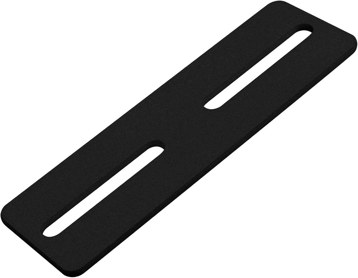 10 PCS Black Slotted Mending Plate, Flat Metal Bracket, 5" x 1-5/8" | Slots for 1/4" Fastener