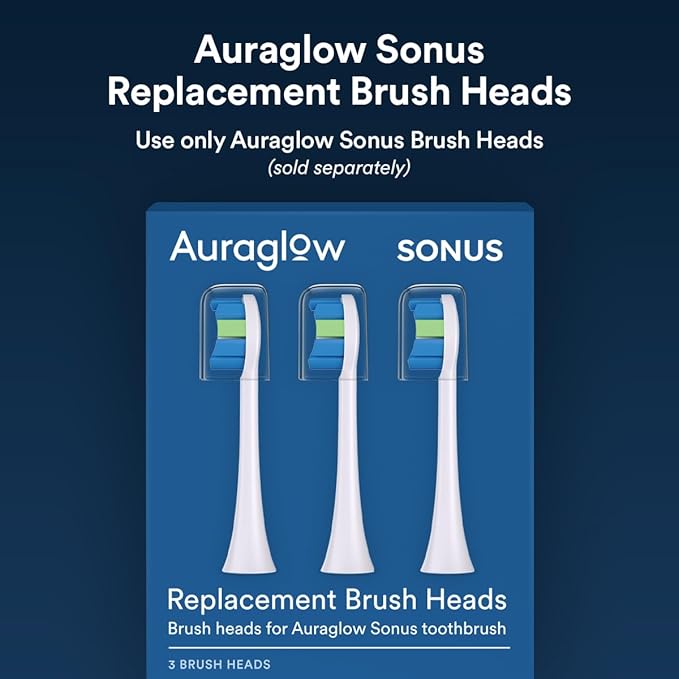 AURAGLOW Sonus Electric Toothbrush, 5 Cleaning Modes, 2 Brush Heads & Travel - Image 6
