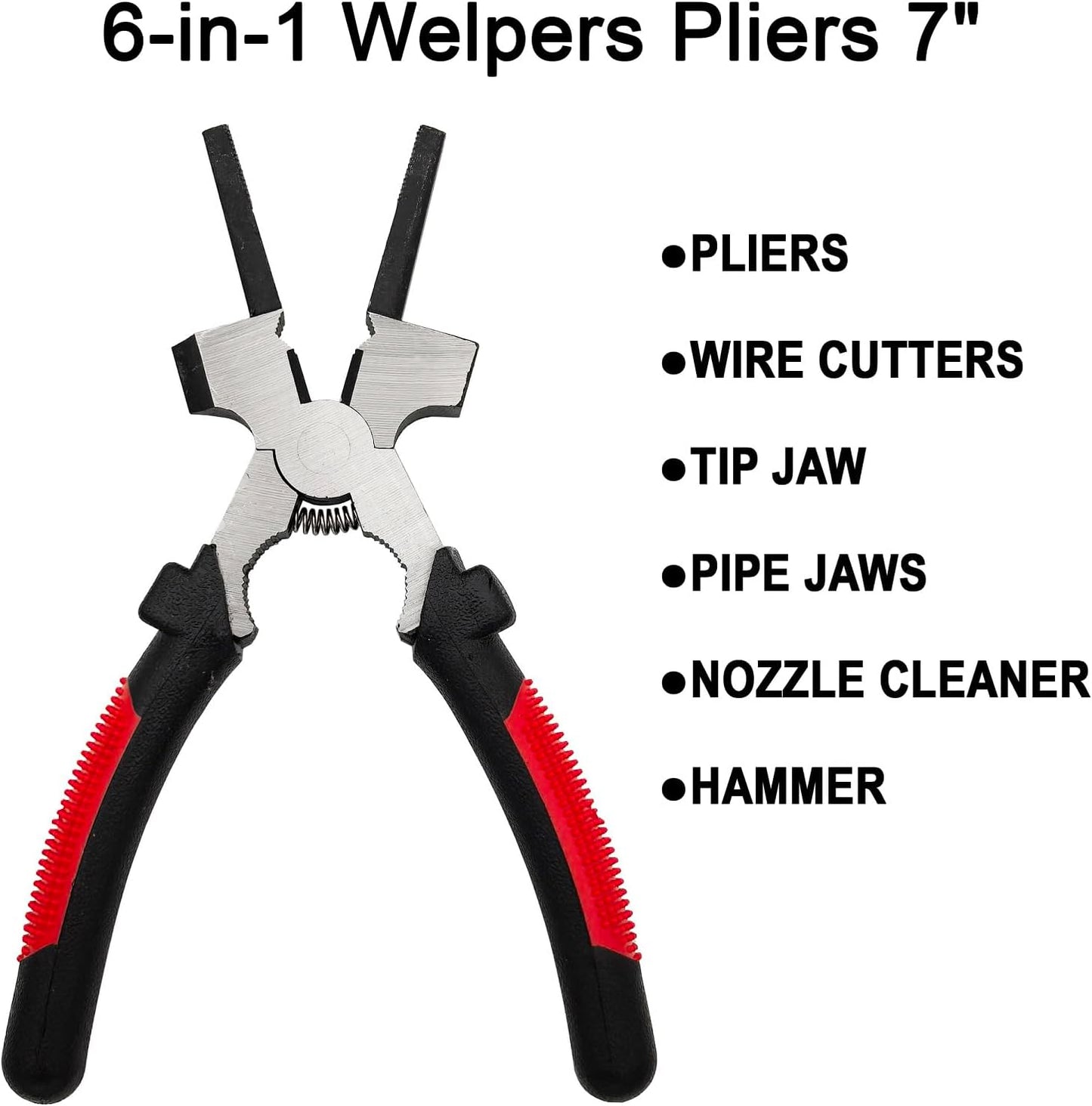 Welding Accessories,Welding Chipping Hammer, Leather Welding Gloves 13.5",6-in-1 Welpers Pliers 7",Wire Brush 11",for Welder