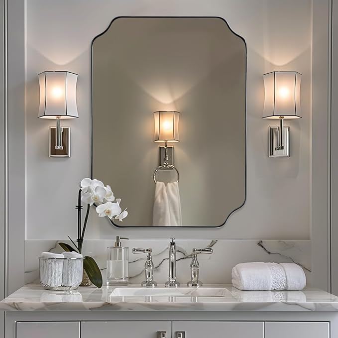 ANDY STAR Chrome Bathroom Mirror, 24x32 Inch Polished Chrome Rectangle Mirror by ANDYSTAR