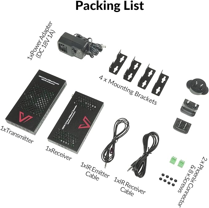 AV Access HDBaseT 4K HDMI Extender Over Cat5e/6/6a/7 4K@60Hz 130ft, 1080P@60Hz - Image 9