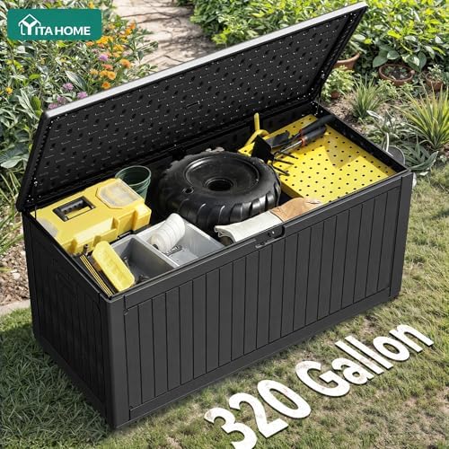 yitahome 320 gallon extra large deck box, package contents