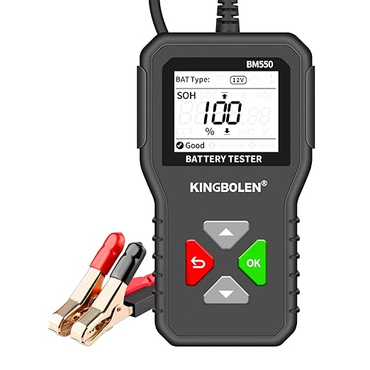 KINGBOLEN BM550 6V 12V 24V Car Battery Tester, 100-2000 CCA Voltage Tester by KINGBOLEN