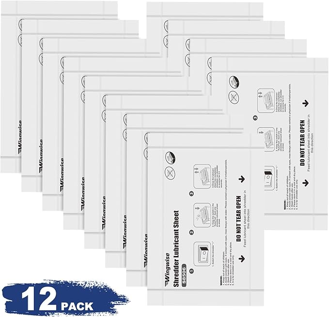 Wingwise 12-Pack Shredder Lubricant Sheets, 8.5 x 6 Inches, Sharpens Blades & - Image 2