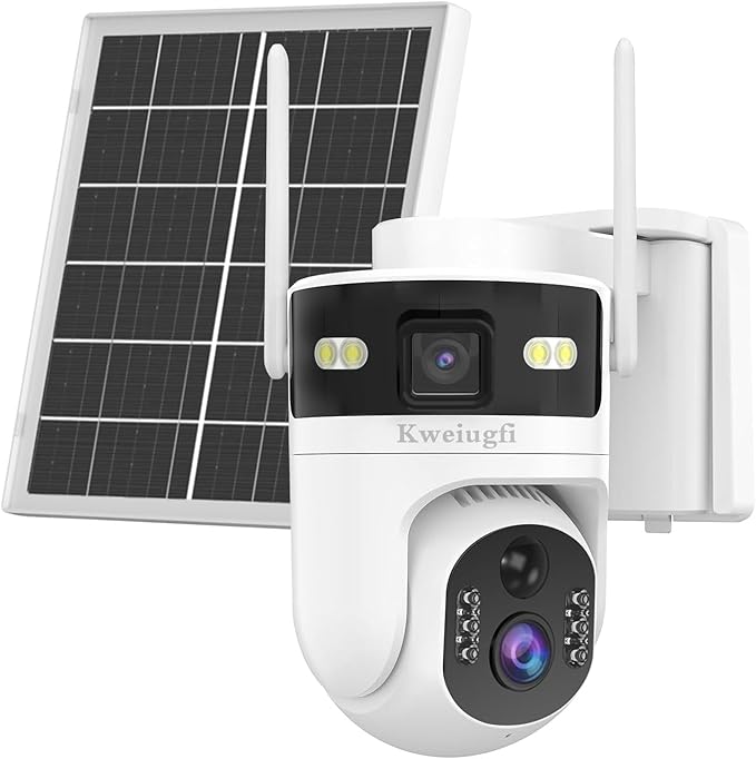 Kweiugfi 4G LTE Cellular Security Camera Dual Lens Outdoor, 180-Day Unlimited by CellularSolarSecurityCame