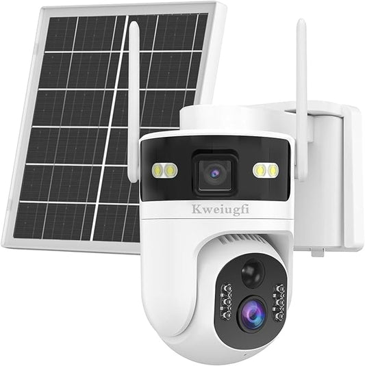 Kweiugfi 4G LTE Cellular Security Camera Dual Lens Outdoor, 180-Day Unlimited by CellularSolarSecurityCame