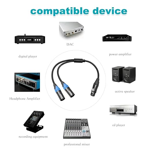 Smithok 2pack XLR Y Splitter Cable, Female to Dual Male Y Cable, Balanced - Image 4