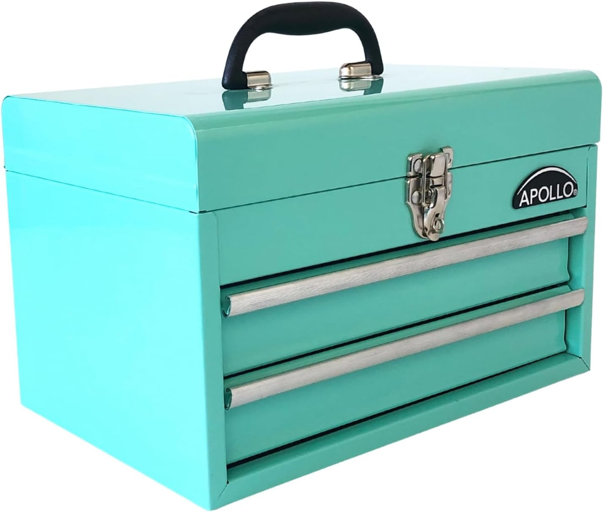 apollo tools 14 inch steel tool box, aqua, main product view