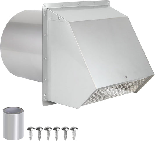 6 Inch Wall Vent Cover, Exterior Wall Vent Hood