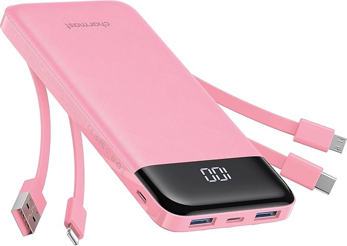 charmast Portable Charger with Built in Cables, Power Bank with Cords Wires by Charmast