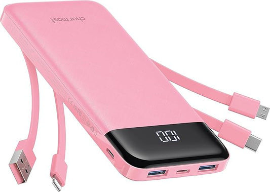 charmast Portable Charger with Built in Cables, Power Bank with Cords Wires by Charmast