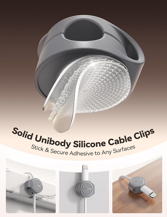 8-Pack Cord Organizer Magnetic Cable Clips, Desk Cable Management Wire Hider - Image 3