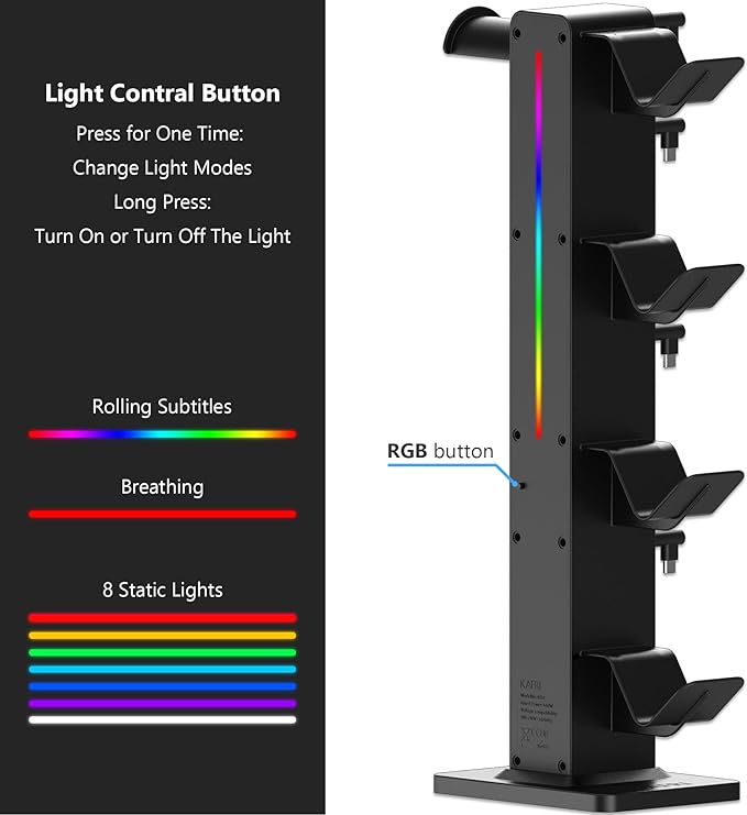 KAFRI RGB Gaming Headphone Stand - Image 3