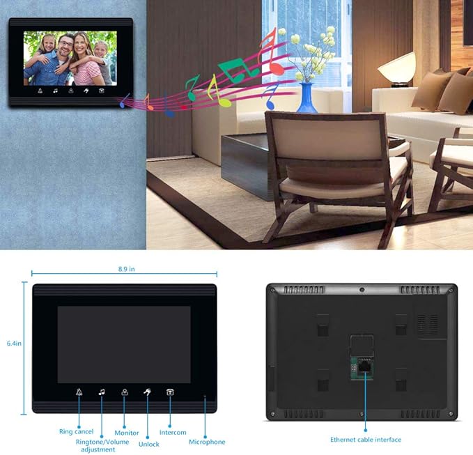 AMOCAM Upgrade Versions 2 Units Apartment Intercom System 7 inch Touch Monitor - Image 4