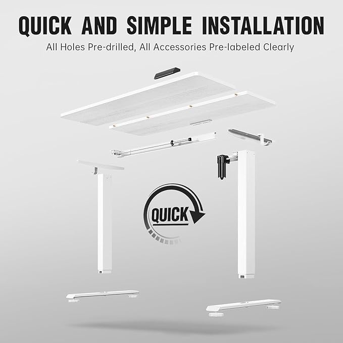 Veken 47.2 Inch Electric Standing Desk, Height Adjustable Sit Stand Up - Image 5