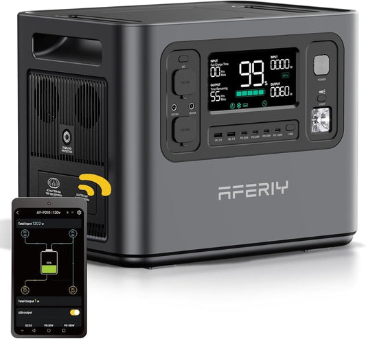 AFERIY P210 Portable Power Station 2400W, 2048Wh LiFePO4 Battery Generator by AFERIY