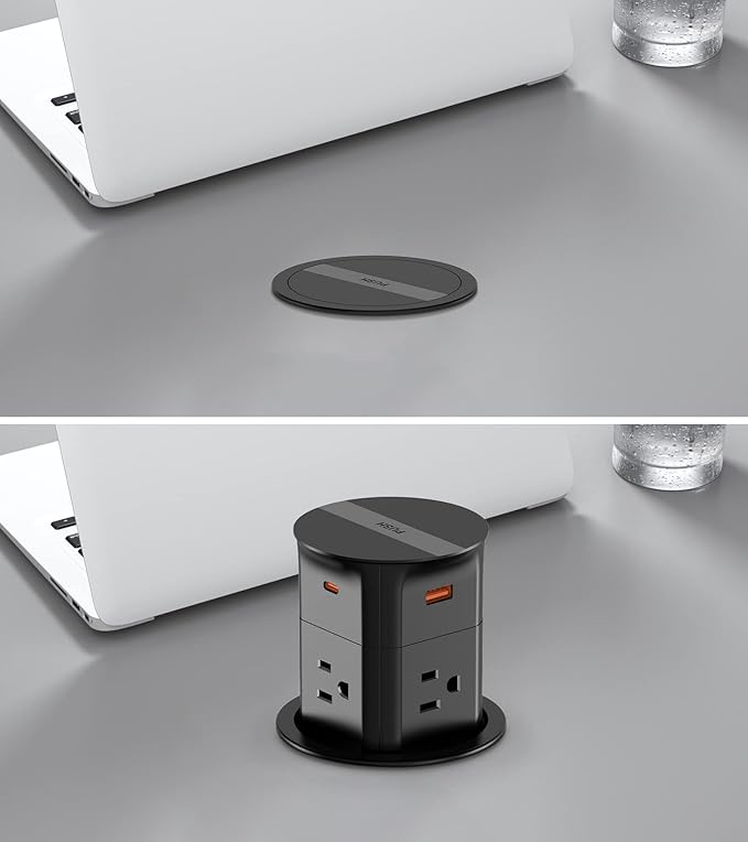 Pop Up Outlet for Countertop, Recessed Power Strip, Power Grommet 3.15 inch - Image 5