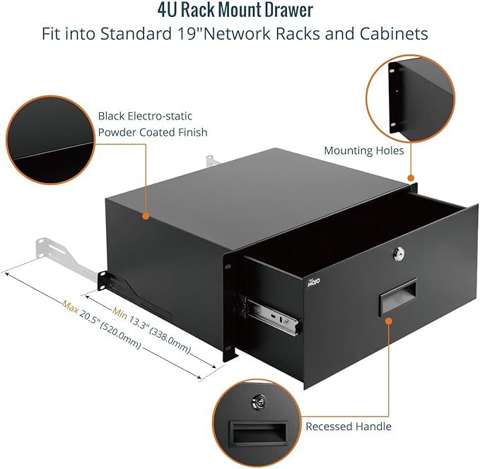 Tecmojo 4U Rack Drawer, Rack Mount Drawer - Image 4