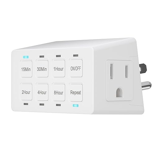 ENERLITES 8-Hour Indoor Countdown Plug-in Timer, UL Listed Timer by Enerlites